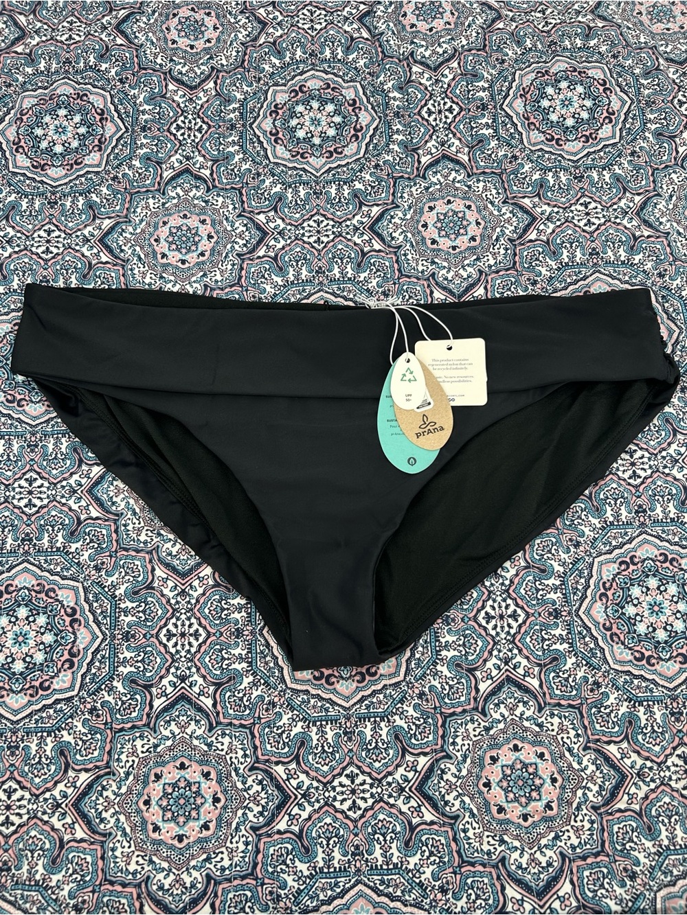 NWT prAna Black Solid Marta Bikini Bottom Womens Size XL READ